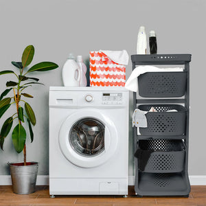 Carrello da Cucina Nero Portafrutta con Cestelli Basculanti in Polipropilene