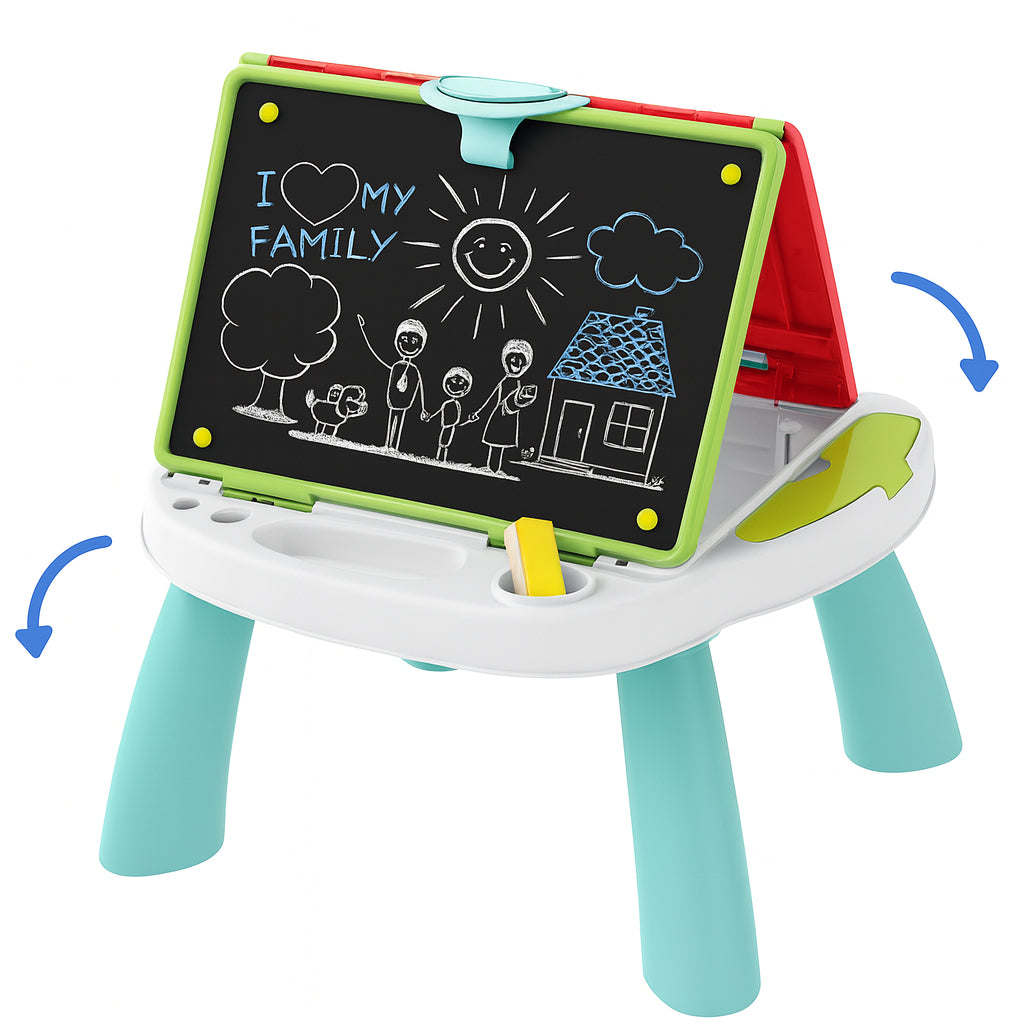 Lavagna per Bambini 4in1 Pieghevole Doppio Lato con Accessori Idea Regalo