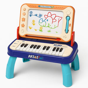 Lavagnetta Musicale Bambini 2 in 1 con Tastiera Elettronica 25 Tasti Piano