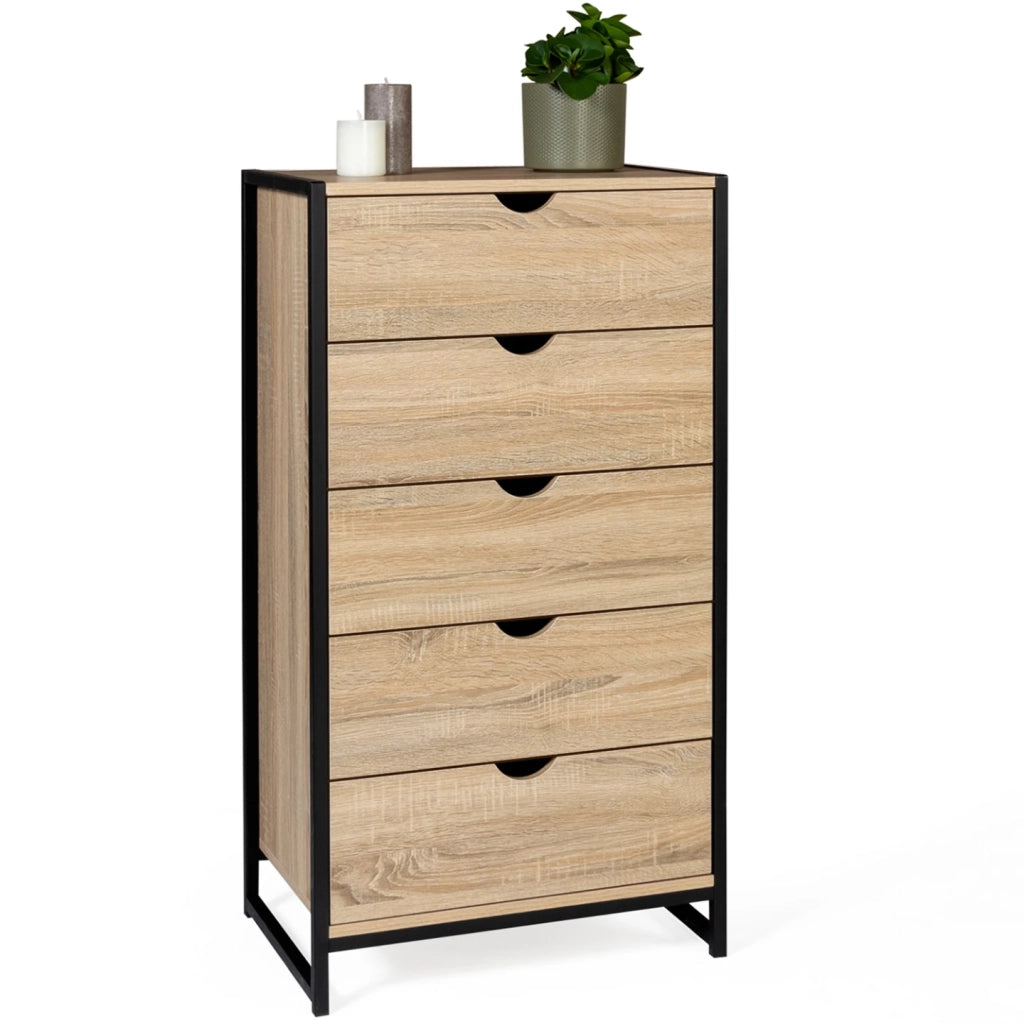 IDMarket - Cassettiera a 5 cassetti DETROIT 60 cm dal design industriale