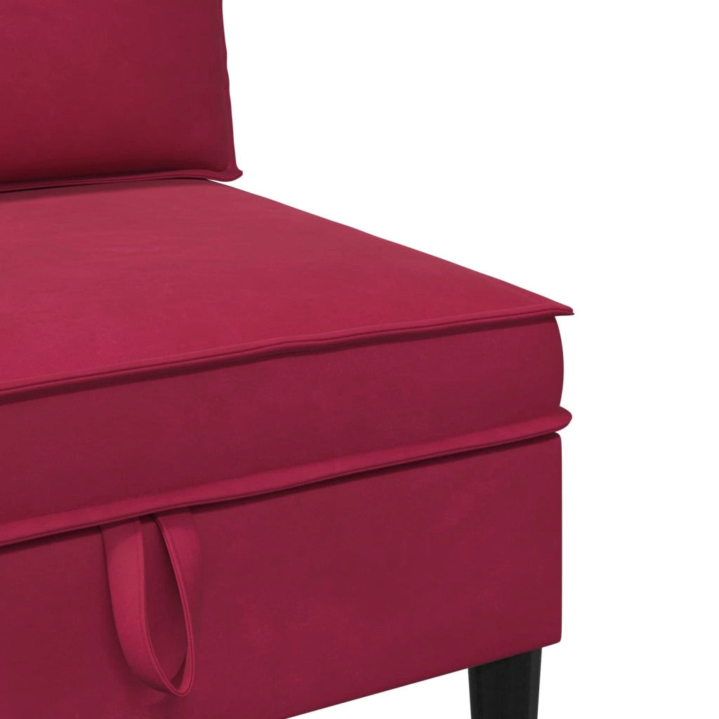 Set di mobili per il soggiorno 4 pcs Rosso Vino Velluto