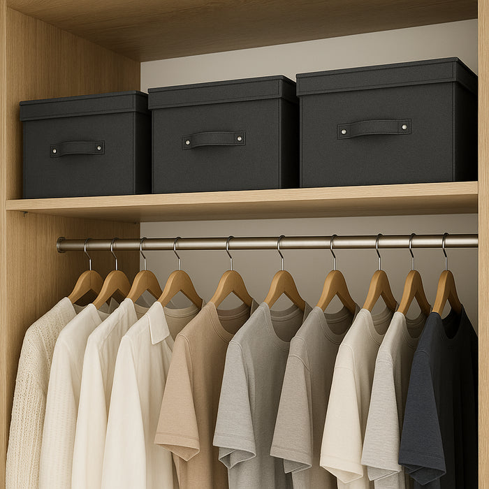 Scatole Cambio Stagione TNT Pieghevoli 60x50x30cm kit 2 pezzi Salvaspazio con Maniglie