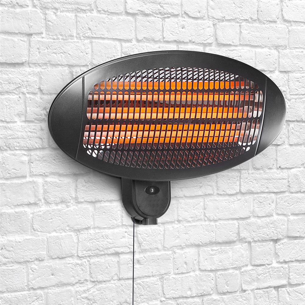 Stufa Elettrica Quarzo Infrarossi da Parete 2000W a Basso Consumo Resistente