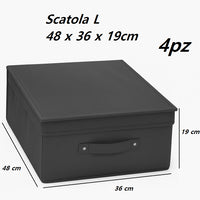 Scatole Cambio Stagione TNT Pieghevoli 48x36x19cm kit 4 pezzi Salvaspazio con Maniglie