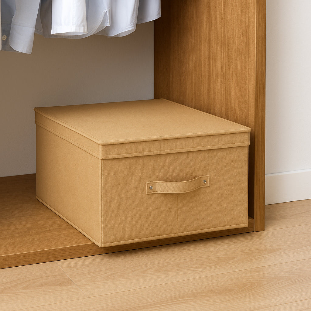 Scatole Cambio Stagione TNT Pieghevoli 48x36x19cm kit 4 pezzi Salvaspazio con Maniglie