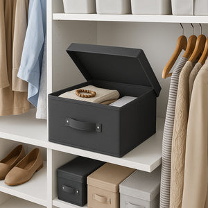 Scatole Cambio Stagione TNT Pieghevoli 48x36x19cm kit 4 pezzi Salvaspazio con Maniglie