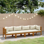 Divano da Giardino a 4 Posti con Cuscino Crema Massello Acacia 3086933