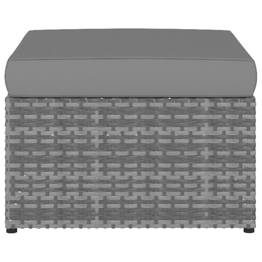 Sedia da Giardino con Poggiapiedi in Polyrattan Antracite 48193