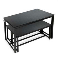 SET TAVOLO CON 2 PANCHE IN LEGNO120X60X74 CM NERO