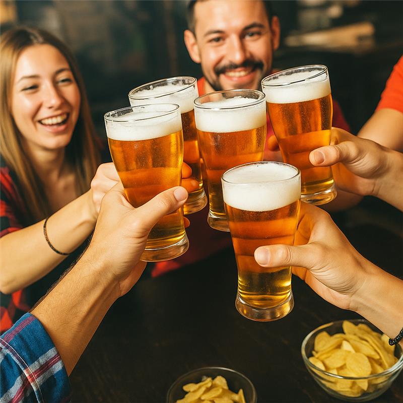 SET 6 BICCHIERI DA BIRRA E COCTAIL DIAMETRO 6,5 X 16,5 CM 330CC