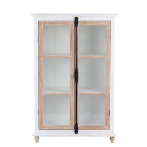 Vetrinetta in Legno con Doppia Anta Shabby Chic Natural Nuances Blanc Mariclo