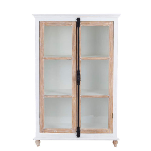 Vetrinetta in Legno con Doppia Anta Shabby Chic Natural Nuances Blanc Mariclo