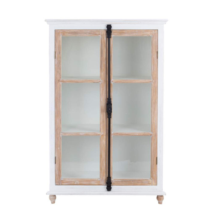 Vetrinetta in Legno con Doppia Anta Shabby Chic Natural Nuances Blanc Mariclo
