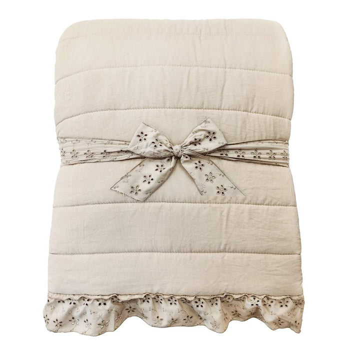 Trapunta Singola Invernale Beige Acquarello di Sangallo Blanc Mariclò