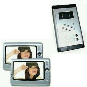 KIT VIDEOCITOFONO BIFAMILIARE TELECAMERA 2 MONITOR 7' POLLICI CAMPANELLO