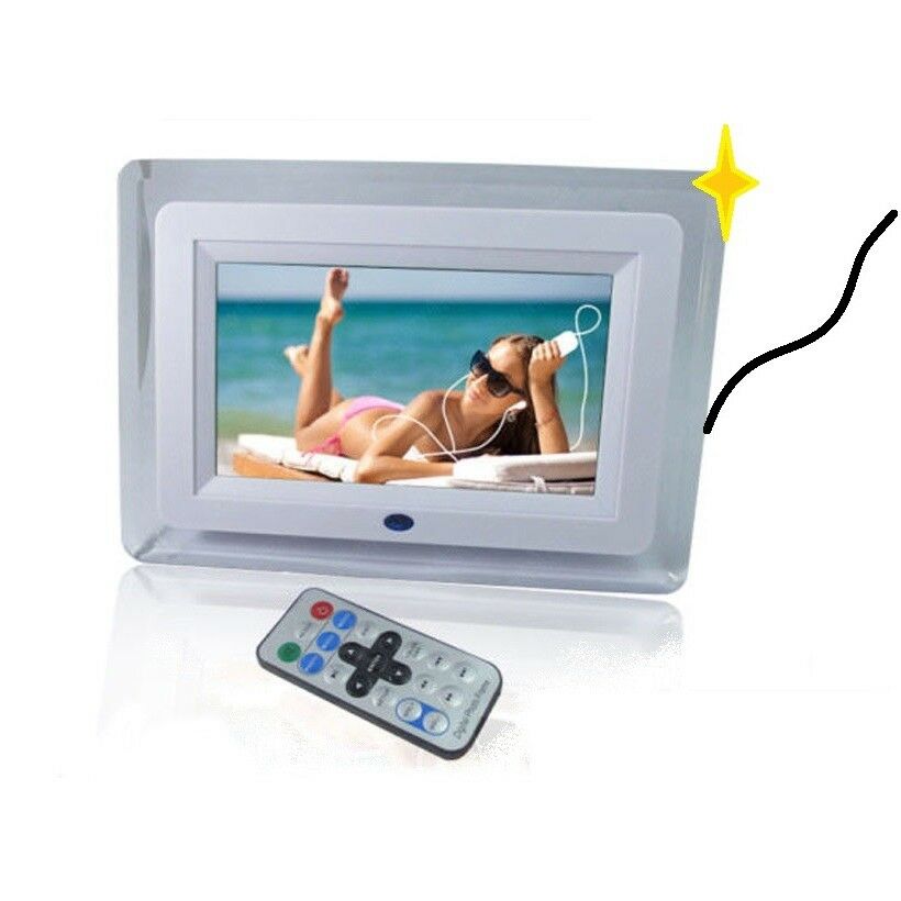 CORNICE DIGITALE BIANCA O NERA TELECOMANDO 7'' AVI VIDEO USB FOTO JPG SD MP3