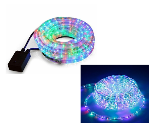 TUBO LED LUCI NATALE LUMINOSO E IMPERMEABILE ESTERNO MULTICOLOR RGB 10/20 METRI Misura: 20 Metri