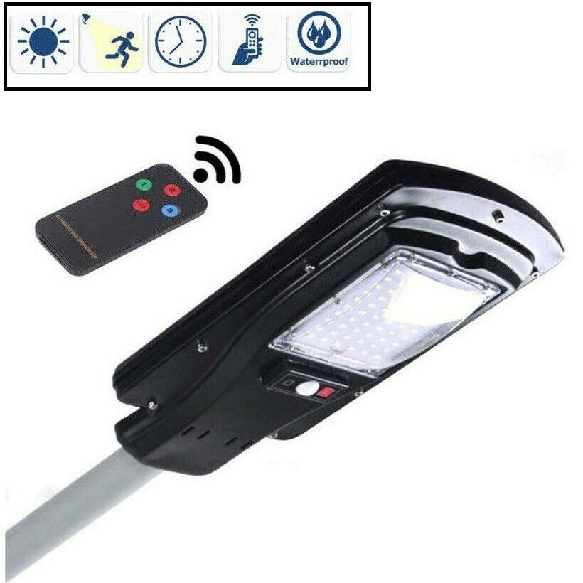 LAMPIONE STRADALE AD ENERGIA SOLARE FARO FARETTO A LED FOTOVOLTAICO LUCE LED