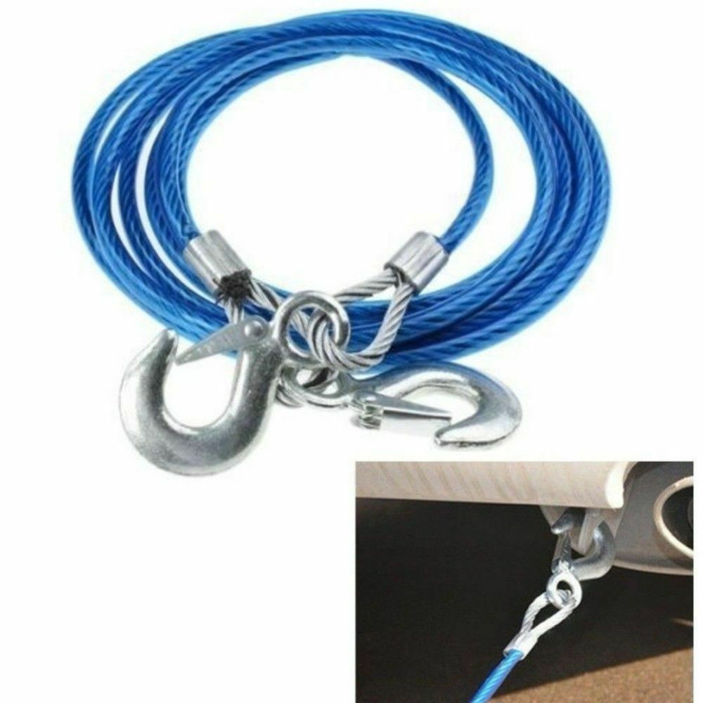 Cavo traino auto gancio traino acciaio 4 metri 10 mm moschettoni fino 5000 kg