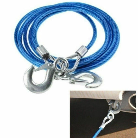 Cavo traino auto gancio traino acciaio 4 metri 10 mm moschettoni fino 5000 kg