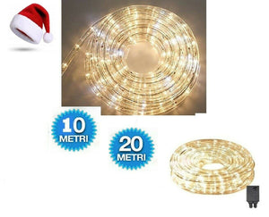 TUBO LUMINOSO IMPERMEABILE BIANCO CALDO 10 E 20 M LED ESTERNO LUCI DI NATALE Misura: 10 Metri