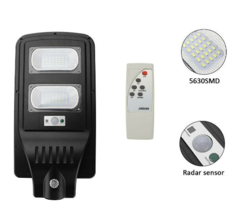 LAMPIONE STRADALE 60 W PANNELLO SOLARE LED FOTOVOLTAICO CON TELECOMANDO JD1960
