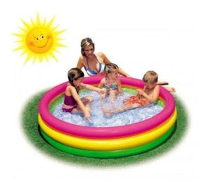 PISCINA GONFIABILE 24'' PER BAMBINI 3 ANELLI COLORATI MARE GIARDINO BAMBINI