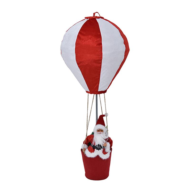 MAURY'S MONGOLFIERA CON BABBO NATALE ROSSO E BIANCO DIMENSIONI 40X40X92H CM