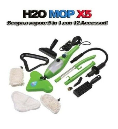 H2O MOP X5 SCOPA A VAPORE VAPORETTO IGIENIZZANTE STERILIZZATORE LAVAPAVIMENTI