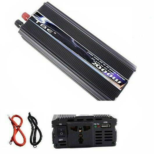 INVERTER REMOTO CAMPER AUTO 5000W 4000W 3000W 2000W 12V 220V ONDA SINUSOIDALE Modello: 2000W