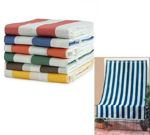 TENDA DA SOLE CON ANELLI RESISTENTE ESTERNI VERANDA GIARDINO BALCONE SOLE Colore: Blu, Misura: 150x250