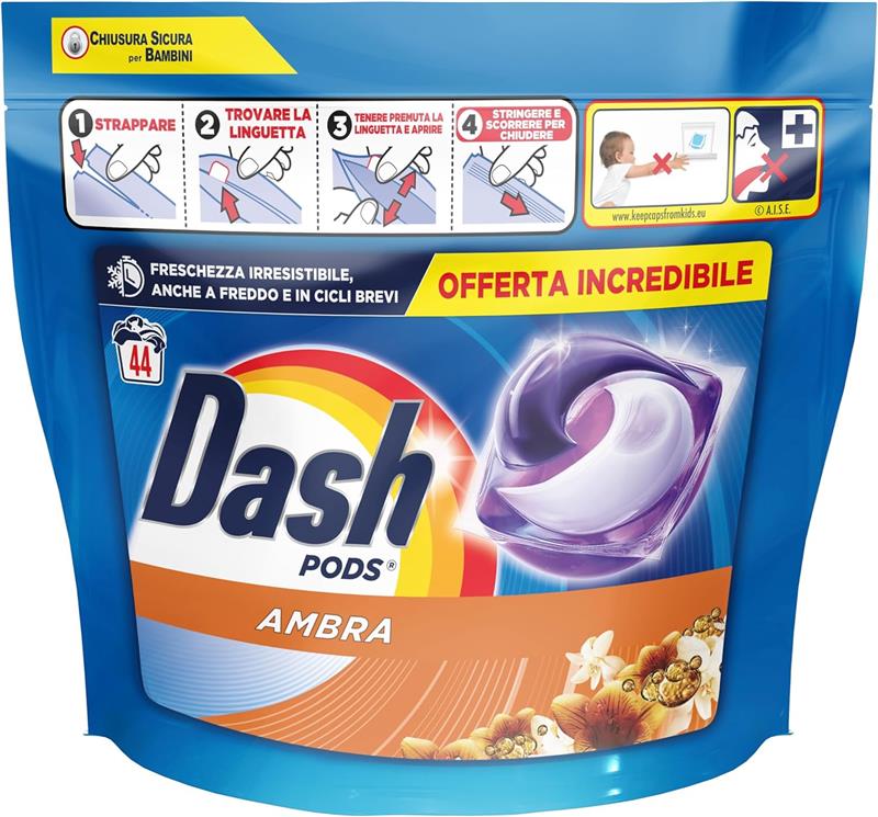 DASH PODS POWER LIQUIDO LAVATRICE AMBRA 44PZ
