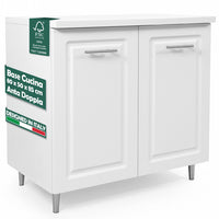 Mobile Base per Cucina Componibile in Legno Boiserie Bianco 2 Ante 2 Scomparti