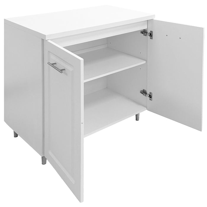 Mobile Base per Cucina Componibile in Legno Boiserie Bianco 2 Ante 2 Scomparti