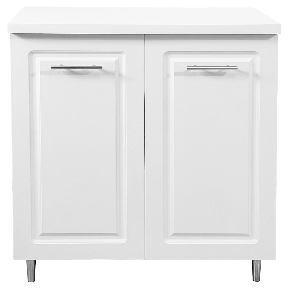 Mobile Base per Cucina Componibile in Legno Boiserie Bianco 2 Ante 2 Scomparti