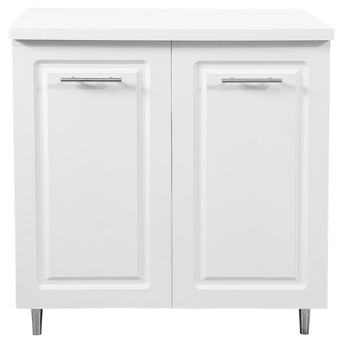 Mobile Base per Cucina Componibile in Legno Boiserie Bianco 2 Ante 2 Scomparti