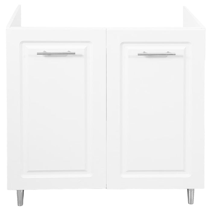 Mobile Sottolavello Cucina Componibile Mobiletto Legno Boiserie Bianco 2 Ante