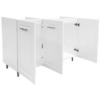 Mobile Sottolavello Cucina Componibile in Legno Boiserie Colore Bianco 3 Ante