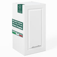 Pensile da Cucina Armadio Sospeso da Parete in Legno Design Boiserie Bianco