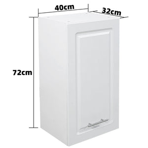 Pensile da Cucina Armadio Sospeso da Parete in Legno Design Boiserie Bianco