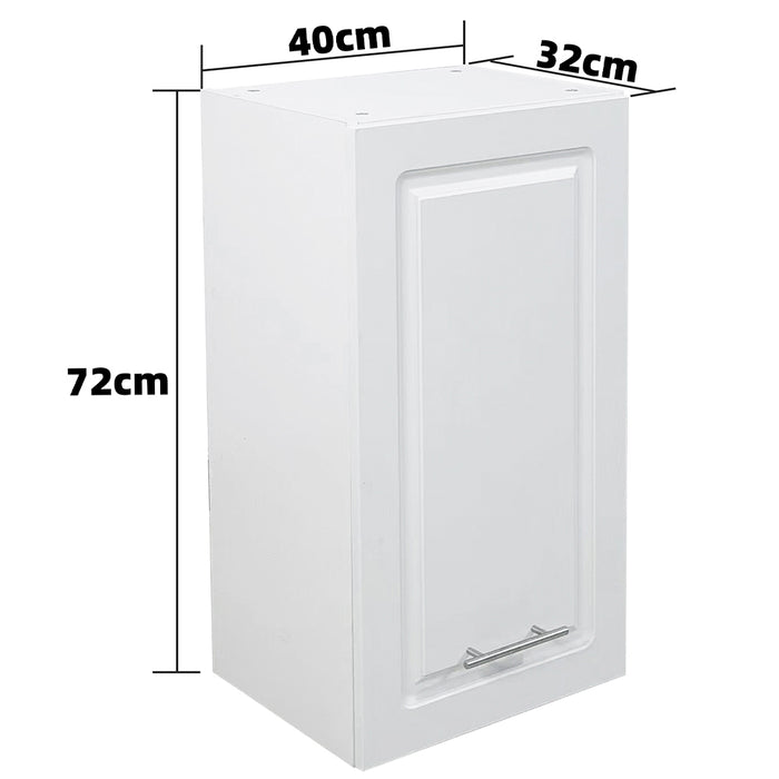 Pensile da Cucina Armadio Sospeso da Parete in Legno Design Boiserie Bianco