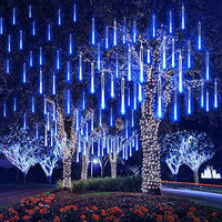 LUCI DI NATALE DA ESTERNO BLU LED EFFETTO PIOGGIA STELLA CADENTE METEORITI TUBO 45CM