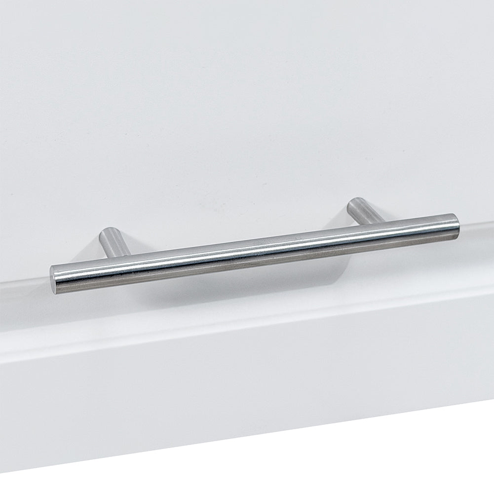 Pensile da Cucina Armadio Sospeso da Parete in Legno Design Boiserie Bianco