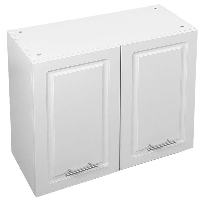 Pensile da Cucina Armadio Sospeso da Parete Doppia Anta Boiserie Colore Bianco