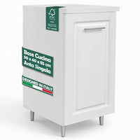 Mobile Base Cucina Componibile Boiserie Bianco Frassinato con 1 Anta 2 Scomparti