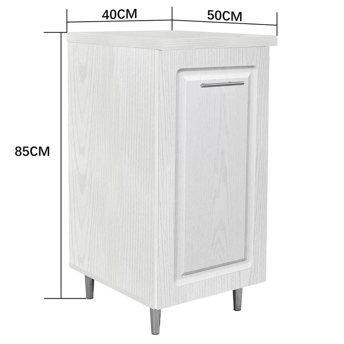 Mobile Base Cucina Componibile Boiserie Bianco Frassinato con 1 Anta 2 Scomparti