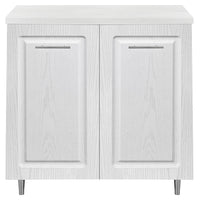 Mobile Base per Cucina Componibile Legno Boiserie Bianco Frassinato con 2 Ante