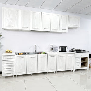 Mobile Base per Cucina Componibile Legno Boiserie Bianco Frassinato con 2 Ante