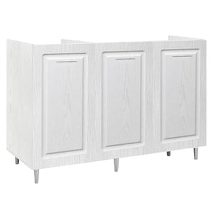 Mobile Sottolavello Cucina Componibile in Legno Boiserie Bianco Frassinato 3 Ante