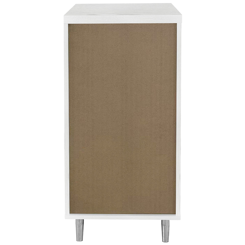 Cassettiera per Cucina Mobile Design Boiserie 4 Cassetti Legno Bianco Frassinato